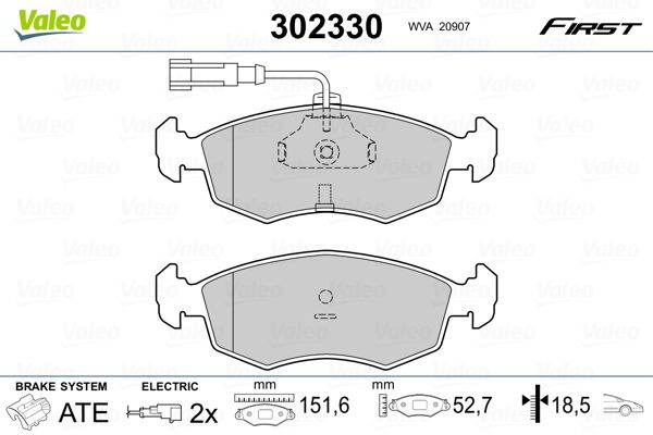 VALEO 302330 Brake Pad Set, disc brake