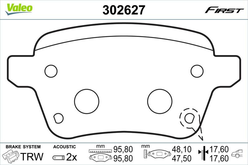 VALEO 302627 Brake Pad Set, disc brake