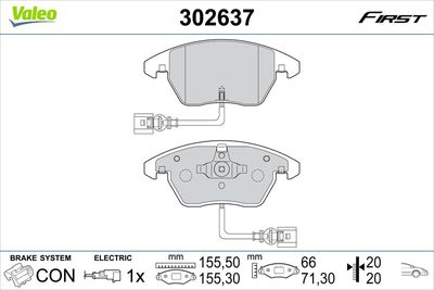 Brake Pad Set, disc brake VALEO 302637