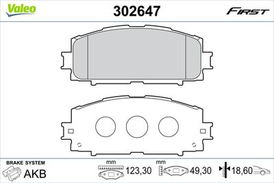 Brake Pad Set, disc brake VALEO 302647