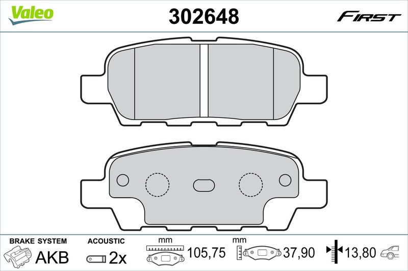 VALEO 302648 Brake Pad Set, disc brake