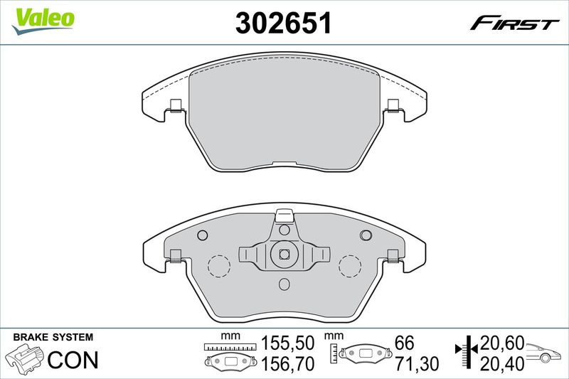 VALEO 302651 Brake Pad Set, disc brake