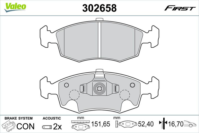 VALEO 302658 Brake Pad Set, disc brake