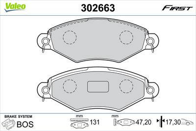 Brake Pad Set, disc brake VALEO 302663