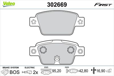 Brake Pad Set, disc brake VALEO 302669