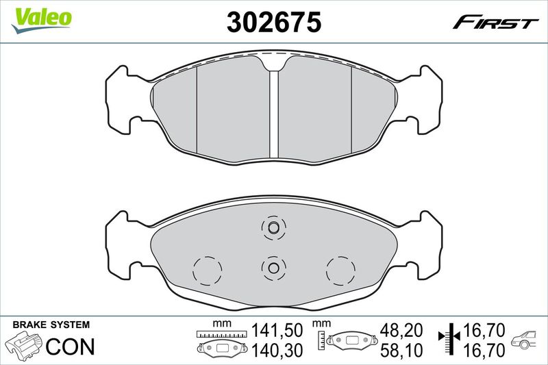 VALEO 302675 Brake Pad Set, disc brake