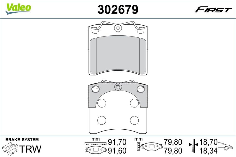 VALEO 302679 Brake Pad Set, disc brake