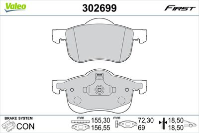 Brake Pad Set, disc brake VALEO 302699