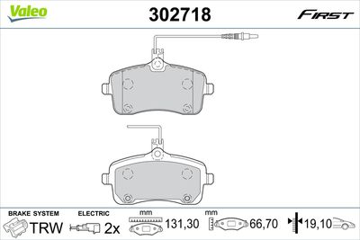 Brake Pad Set, disc brake VALEO 302718