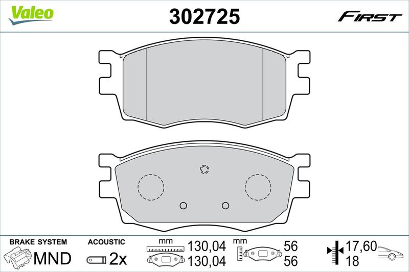 VALEO 302725 Brake Pad Set, disc brake