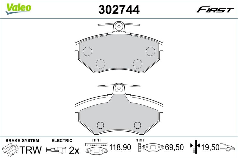 VALEO 302744 Brake Pad Set, disc brake