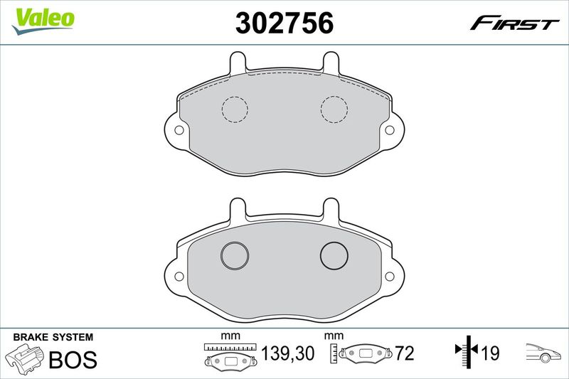 VALEO 302756 Brake Pad Set, disc brake