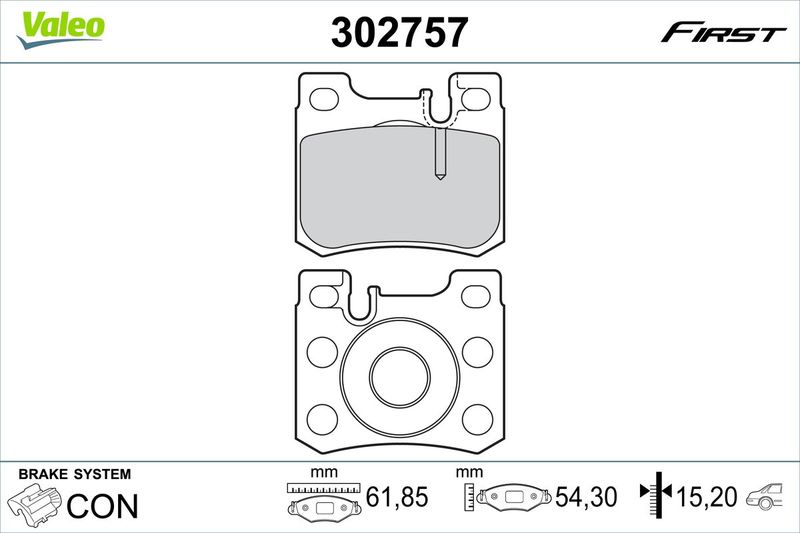 VALEO 302757 Brake Pad Set, disc brake