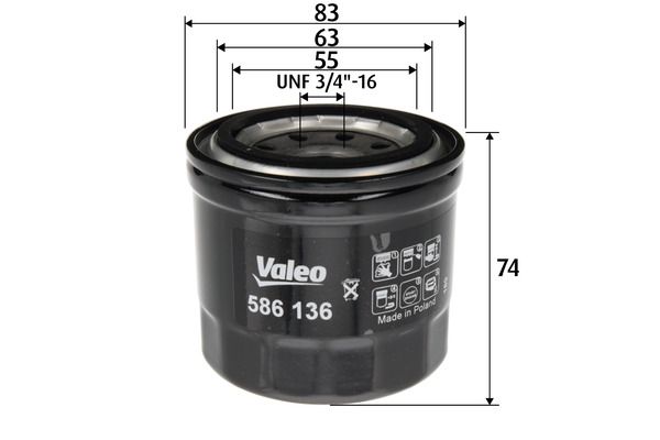 VALEO 586136 Oil Filter