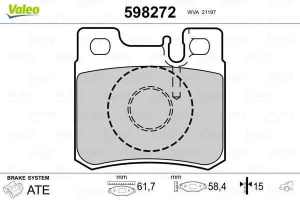 VALEO 598272 Brake Pad Set, disc brake