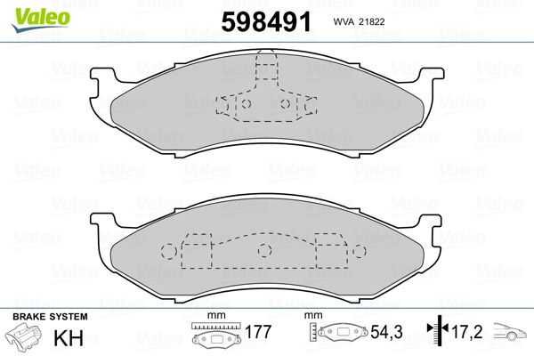 VALEO 598491 Brake Pad Set, disc brake