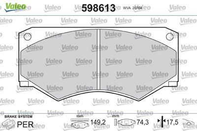 Brake Pad Set, disc brake VALEO 598613