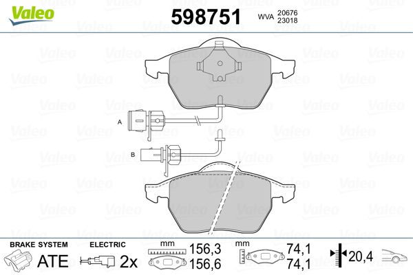 VALEO 598751 Brake Pad Set, disc brake