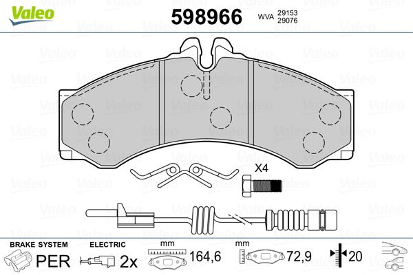 VALEO 598966 Brake Pad Set, disc brake