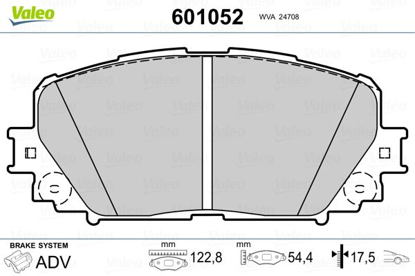 VALEO 601052 Brake Pad Set, disc brake