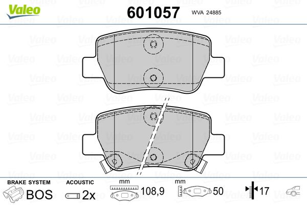 VALEO 601057 Brake Pad Set, disc brake