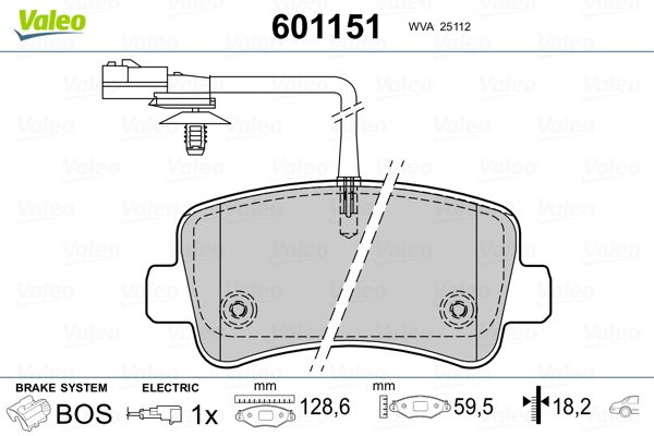 VALEO 601151 Brake Pad Set, disc brake