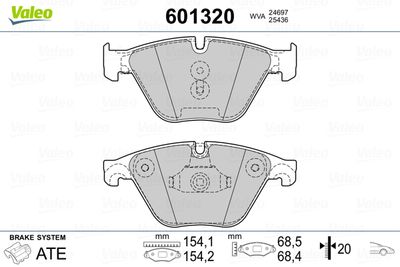 Brake Pad Set, disc brake VALEO 601320