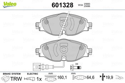 Brake Pad Set, disc brake VALEO 601328