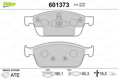 Brake Pad Set, disc brake VALEO 601373