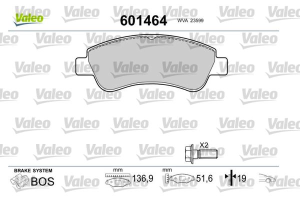 VALEO 601464 Brake Pad Set, disc brake