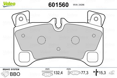 Brake Pad Set, disc brake VALEO 601560