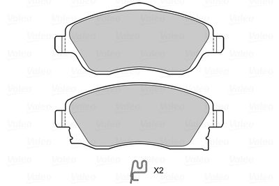 Brake Pad Set, disc brake VALEO 601704