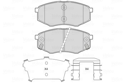 Brake Pad Set, disc brake VALEO 601715