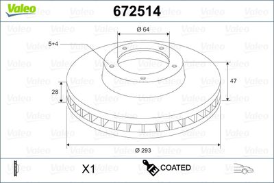 Brake Disc VALEO 672514