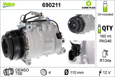 Compressor, air conditioning VALEO 690211