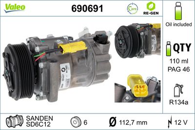 Compressor, air conditioning VALEO 690691