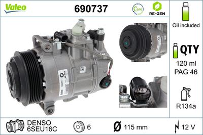 Compressor, air conditioning VALEO 690737