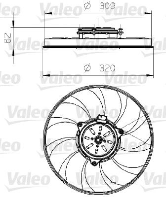 Fan, engine cooling VALEO 696024