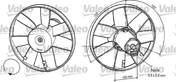 VALEO 696041 Fan, engine cooling