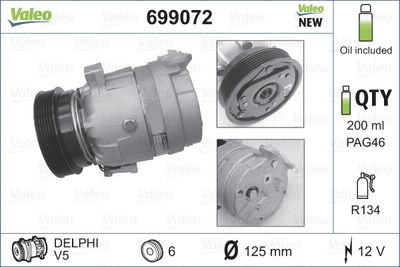 Compressor, air conditioning VALEO 699072