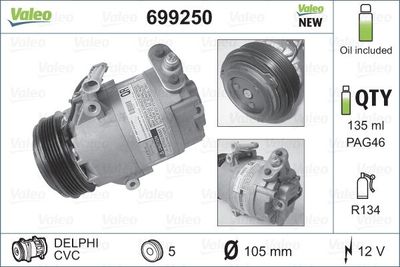 Compressor, air conditioning VALEO 699250