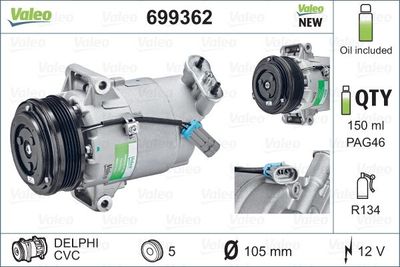 Compressor, air conditioning VALEO 699362