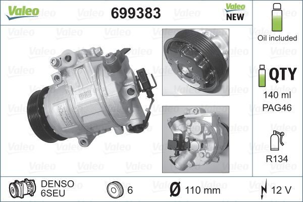 VALEO 699383 Compressor, air conditioning