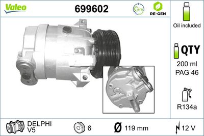 Compressor, air conditioning VALEO 699602