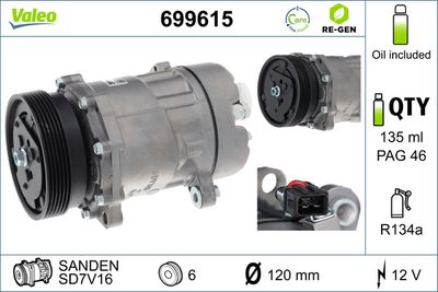 Compressor, air conditioning VALEO 699615