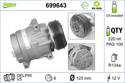 Compressor, air conditioning VALEO 699643