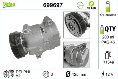 Compressor, air conditioning VALEO 699697