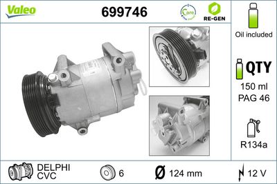 Compressor, air conditioning VALEO 699746