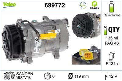 Compressor, air conditioning VALEO 699772