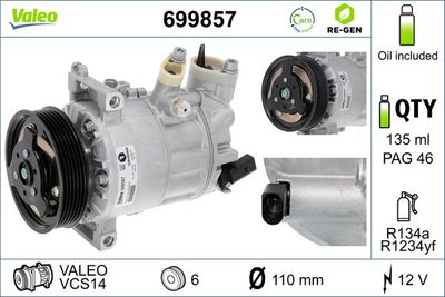 Compressor, air conditioning VALEO 699857